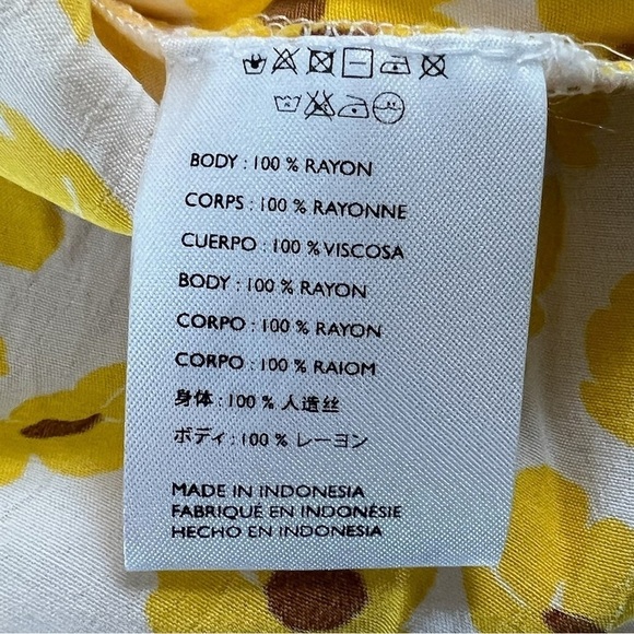 Faithfull the Brand Florence Mini Dress Constance Floral Marigold Print Sz 6 - Picture 12 of 16